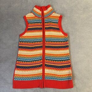 Vintage Liz Claiborne Colorful Fair Isle Striped Sweater Vest Y2K XS 90s *AS IS*